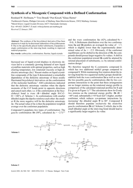 Synthesis of a Mesogenic Compound with a Defined Conformation Reinhard W