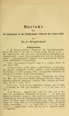 Archiv Für Naturgeschichte