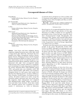 Cercosporoid Diseases of Citrus