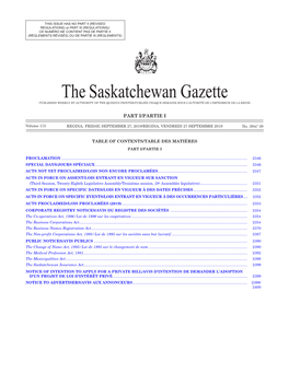 Gazette Part I, September 27, 2019