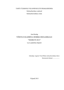 Võistlus Kadrina Hobiklubi Karikale “Neeruti 2013“