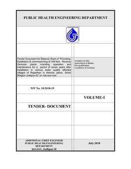 Volume-I Tender- Document