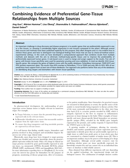 Combining Evidence of Preferential Gene-Tissue Relationships from Multiple Sources