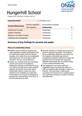Hungerhill School Hungerhill Lane, Edenthorpe, Doncaster, DN3 2JY