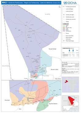 MALI - Cercle De Tombouctou - Région De Tombouctou: Carte De Référence (Octobre 2013)