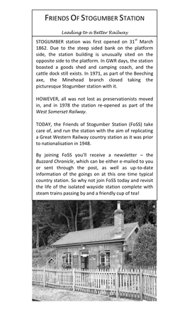 Friends of Stogumber Station