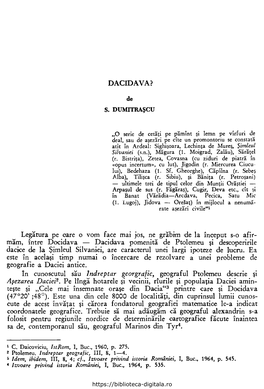 DACIDAVA? De Legătura Pe Oare O Vom Face Mai JOS, Ne Grăbim De La