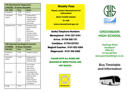 GREENBANK HIGH SCHOOL Bus Timetable and Information