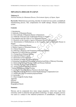 Minamata Disease in Japan - Takizawa Y