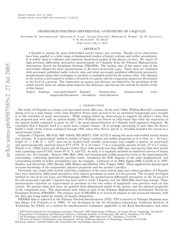 PHASES High Precision Differential Astrometry of Delta Equulei