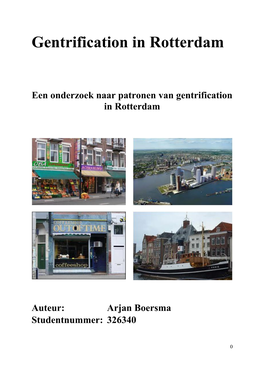 Onderzoeksvoorstel Scriptieseminar Gentrification