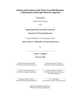 Kinetics and Catalysis of the Water-Gas-Shift Reaction: a Microkinetic and Graph Theoretic Approach