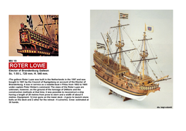 MV 19 Elector of Brandenburg Galleon Sc. 1:55 L. 720 Mm. H. 540