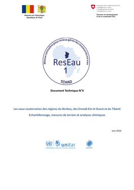 Document Technique N°4 Les Eaux Souterraines Des Régions Du Borkou, Des Ennedi Est Et Ouest Et Du Tibesti Echantillonnage