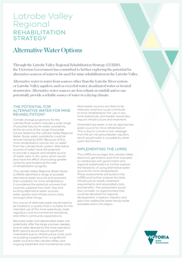 Latrobe Valley Regional REHABILITATION STRATEGY Alternative Water Options