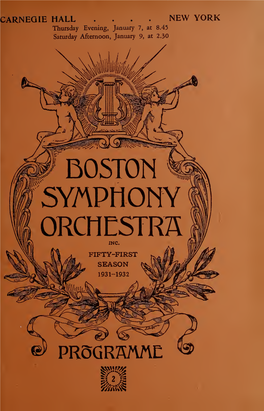 Boston Symphony Orchestra Concert Programs, Season 51,1931-1932, Trip