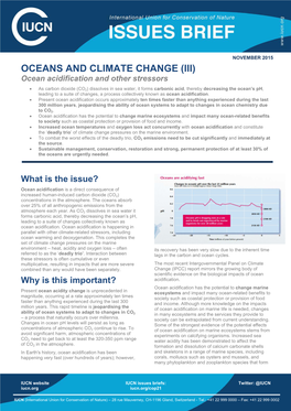 Issues Brief: Oceans and Climate Change