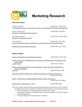 Marketing & Advertising Research