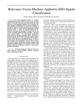 Relevance Vector Machine Applied to EEG Signals Classification Sandro Chagas, Marcio Eisencraft, Clodoaldo Ap