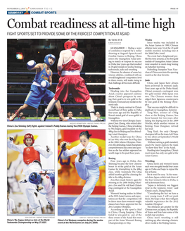 Combat Readiness at All-Time High FIGHT SPORTS SET to PROVIDE SOME of the FIERCEST COMPETITION at ASIAD
