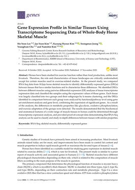 Gene Expression Profile in Similar Tissues Using Transcriptome Sequencing Data of Whole-Body Horse Skeletal Muscle