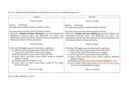 Revision “Tokaido and Sanyo Shinkansen Internet Reservation Service Membership Agreement”