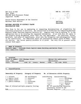 National Register National Register of Historic Places Registration Form