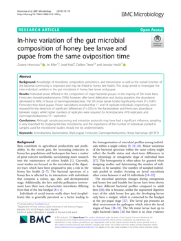In-Hive Variation of the Gut Microbial Composition of Honey Bee Larvae