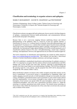 Classification and Terminology to Organise Seizures and Epilepsies