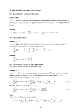 12 Super Derivative (Non-Integer Times Derivative)