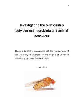 Investigating the Relationship Between Gut Microbiota and Animal Behaviour