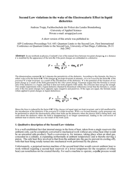 Second Law Violations in the Wake of the Electrocaloric Effect in Liquid Dielectrics