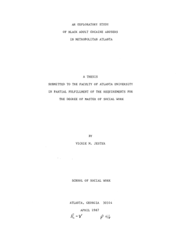 An Exploratory Study of Black Adult Cocaine Abusers in Metropolitan Atlanta