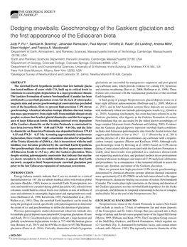 Dodging Snowballs: Geochronology of the Gaskiers Glaciation and the First Appearance of the Ediacaran Biota