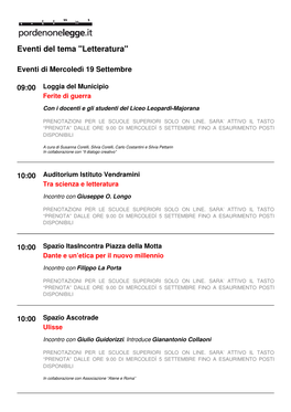 Eventi Del Tema 