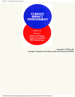 SCOPE 27 - Climate Impact Assessment, Index