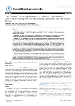 Two Cases of Chronic Myelomonocytic Leukemia