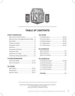 Table of Contents