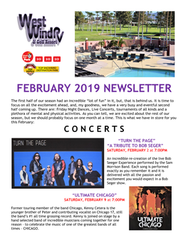 February 2019 Newsletter