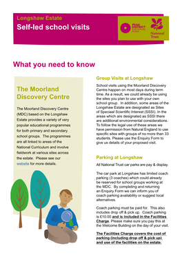 Information for Your School Visit to Longshaw