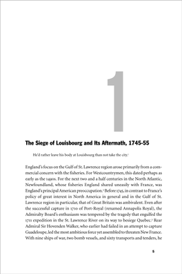 The Siege of Louisbourg and Its Aftermath, 1745-55