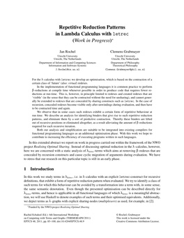 Repetitive Reduction Patterns in Lambda Calculus with Letrec (Work in Progress)∗