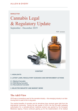 Cannabis Legal & Regulatory Update