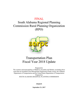 South Alabama Regional Planning Commission Rural Planning Organization (RPO)