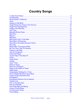 Country Songs