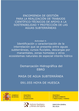 Demarcación Hidrográfica Del EBRO MASA DE AGUA SUBTERRÁNEA
