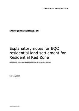 Explanatory Notes for EQC Residential Land Settlement for Residential Red Zone