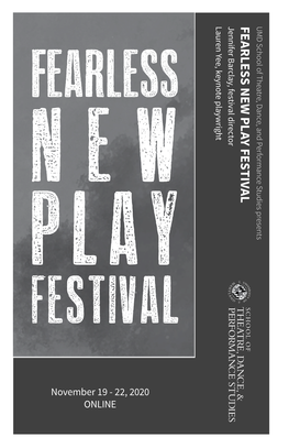 Program for Fearless New Play Festival 2020