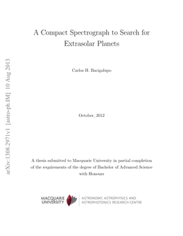 A Compact Spectrograph to Search for Extrasolar Planets