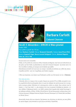 Barbara Carlotti Cabaret Chanson